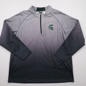 Men's Colosseum Heathered Gray Michigan State Spartans Quarter-Zip Pullover XL